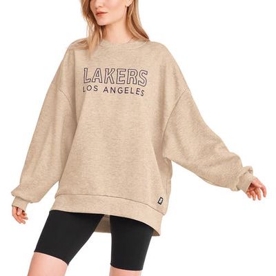 Women's DKNY Sport Gold Los Angeles Lakers Daisy Tunic Oversized Pullover Sweatshirt in Oatmeal