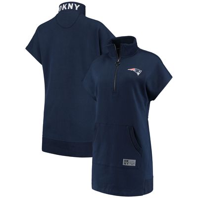 Women's DKNY Sport Navy New England Patriots Naomi Quarter-Zip Sneaker Dress