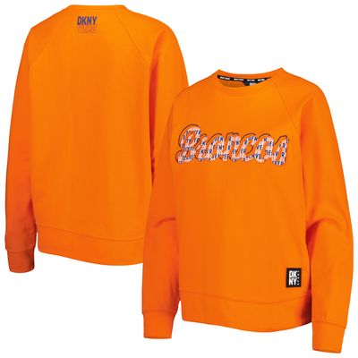 Women's DKNY Sport Orange Denver Broncos Regina Pullover Sweatshirt