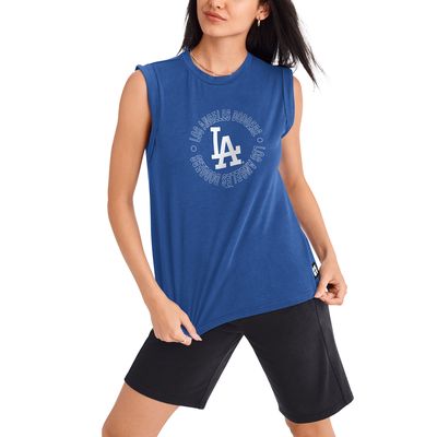 Women's DKNY Sport Royal Los Angeles Dodgers Madison Tri-Blend Tank Top