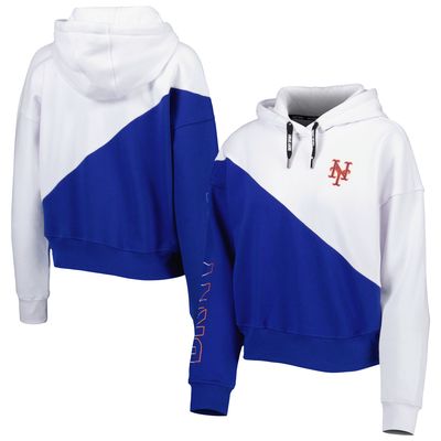 Women's DKNY Sport Royal/White New York Mets Bobbi Colorblock Pullover Hoodie