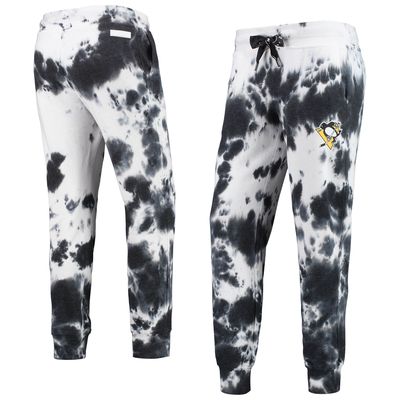 Women's DKNY Sport White/Black Pittsburgh Penguins Melody Tie-Dye Jogger Pants
