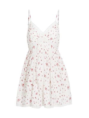 Women's Docila Floral & Lace Minidress - Carmine Rose - Size XS