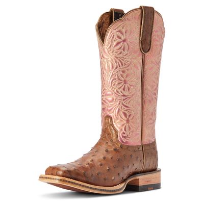 Women's Donatella Western Boots in Distressed Chocolate Full Quil, Size: 7 B / Medium by Ariat