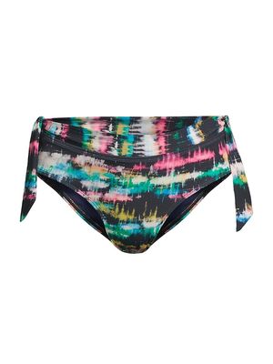 Women's Double-Tie Mid-Rise Bikini Bottom - Bimini Sky - Size Medium