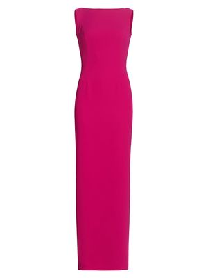 Women's Draped Cowl-Back Gown - Magenta - Size 2 - Magenta - Size 2