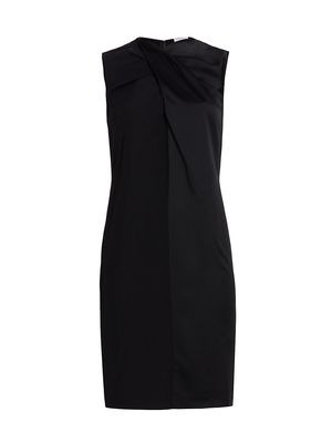 Women's Draped Crepe Minidress - Black - Size 8