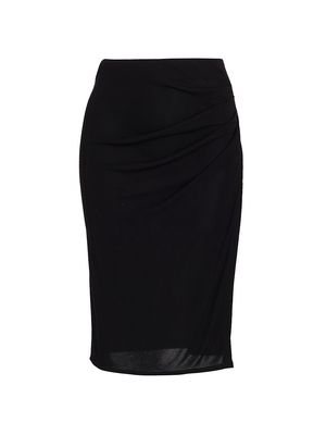 Women's Draped Midi Skirt - Black - Size 2 - Black - Size 2