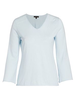 Women's Dream Cotton & Cashmere Pullover Sweater - Soft Blue - Size 18 - Soft Blue - Size 18