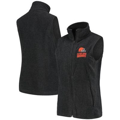 Women's Dunbrooke Charcoal Cleveland Browns Houston Fleece Full-Zip Vest