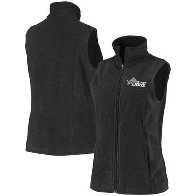 Women's Dunbrooke Charcoal Detroit Lions Houston Fleece Full-Zip Vest
