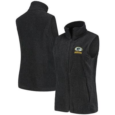 Women's Dunbrooke Charcoal Green Bay Packers Houston Fleece Full-Zip Vest