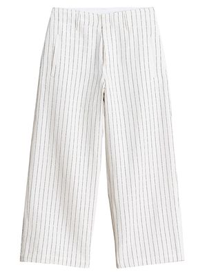 Women's Dylan Cropped Wide-Leg Pants - White Stripe - Size 2