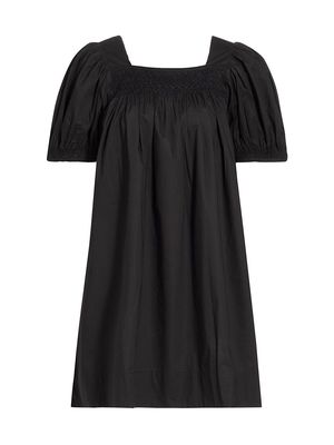 Women's Earhart Puff-Sleeve Minidress - Black - Size XS - Black - Size XS