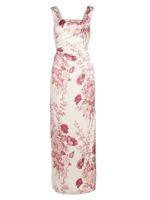 Women's Earl Silk Floral Maxi Dress - Christa - Size 4