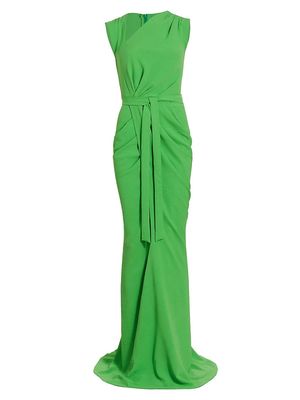 Women's Echo Draped Woven Gown - Green - Size 10 - Green - Size 10