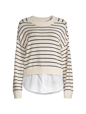 Women's Eden Layered Sweater - Striped Combo - Size XS - Striped Combo - Size XS