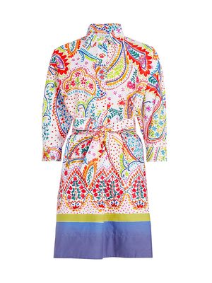 Women's Ekatery Belted Paisley Shirtdress - Cashmere Panel - Size 12 - Cashmere Panel - Size 12