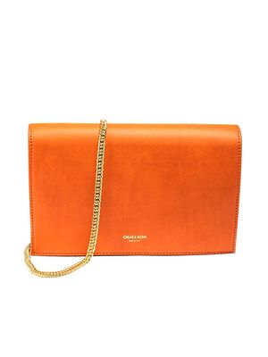 Women's Elena Leather Chain-Strap Clutch - Orange - Orange