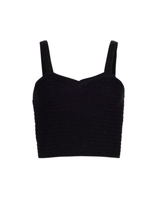 Women's Elliot Knit Cotton Tank Top - Black - Size XS - Black - Size XS