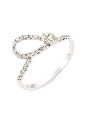 Women's Elsa 18K White Gold & 0.35 TCW Diamond Ring - White Gold - Size 6.5 - White Gold - Size 6.5