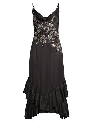Women's Embellished Slip Dress - Black - Size XS - Black - Size XS