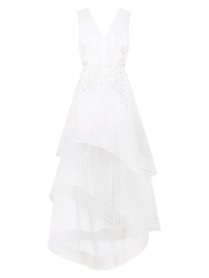 Women's Embroidered Gown - Off White - Size 8