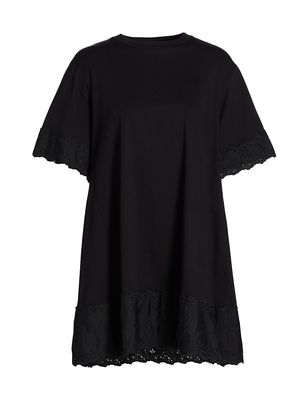 Women's Embroidered T-Shirt Dress - Black - Size Small