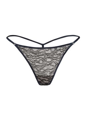 Women's Enchante Lace G-String - French Navy - Size Large