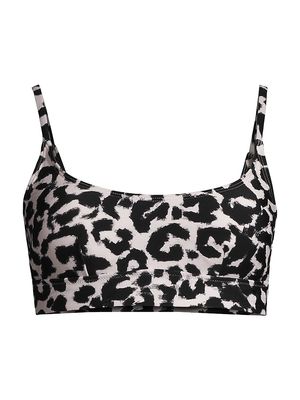 Women's Erika Scoop Bralette Bikini Top - Mia Leopard - Size Small