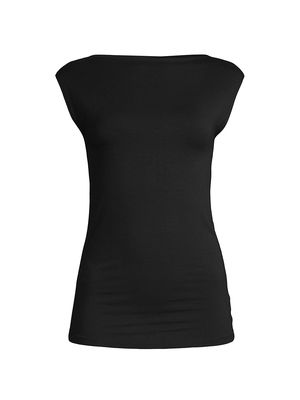 Women's Esme Cap-Sleeve Top - Black - Size XS