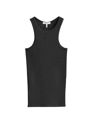 Women's Essential Rib-Knit Tank - Black - Size Small