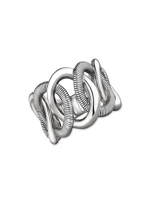 Women's Eternity Sterling Silver Interlocking-Link Ring - Size 7 - Silver - Size 7