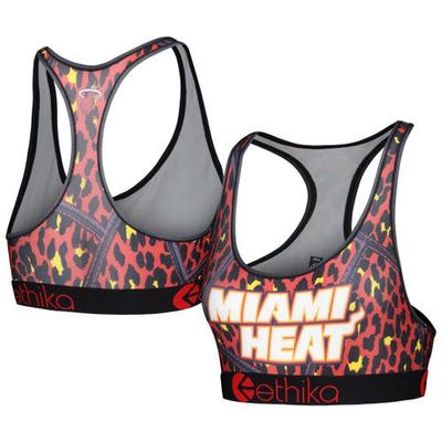 Women's Ethika Red Miami Heat Racerback Sports Bra