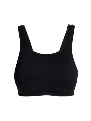 Women's Everyday Ribbed Seamless Bralette - Black - Size Small - Black - Size Small