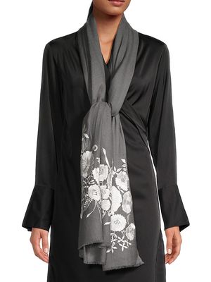 Women's Exoticism Cashmere Scarf - Charcoal