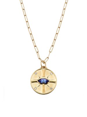 Women's Eye Of The Sun 14K Yellow Gold, Tanzanite, & Diamond Pendant Necklace - Yellow Gold