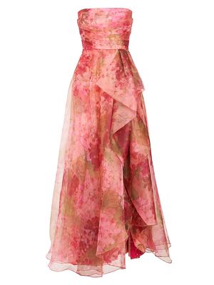 Women's Fahreta Floral Strapless Gown - Printed Wisteria - Size 14