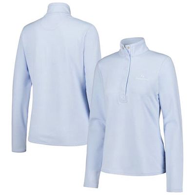 Women's Fairway & Greene Light Blue Churchill Downs Kate Old School Tri-Blend Half-Snap Sweatshirt