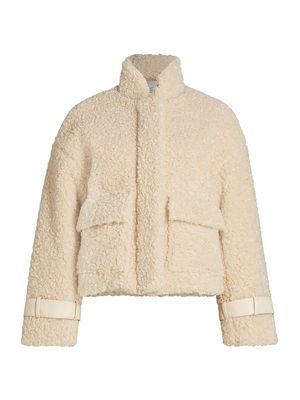 Women's Fallon Zip-Front Sherpa Jacket - Ivory Combo - Size XS