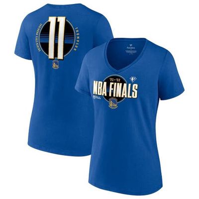 Women's Fanatics Branded Klay Thompson Royal Golden State Warriors 2022 NBA Finals Name & Number V-Neck T-Shirt