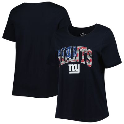 Women's Fanatics Branded Navy New York Giants Plus Size Banner Wave T-Shirt