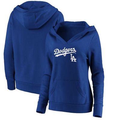 Women's Fanatics Branded Royal Los Angeles Dodgers Team Logo Lockup Pullover Hoodie
