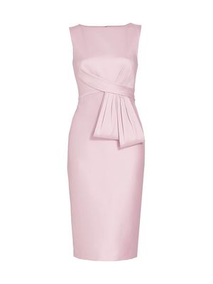 Women's Fanned Satin Midi Dress - Peony - Size 4