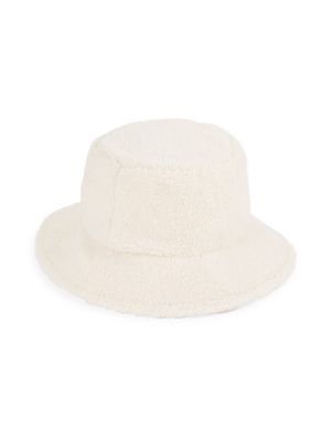 Women's Faux Shearling Bucket Hat - Cream - Cream