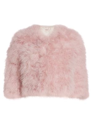 Women's Feathered Bolero Jacket - Pink - Size XS