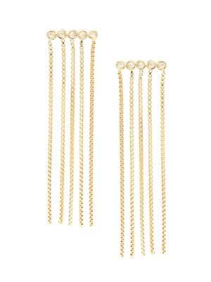 Women's Feliza 14K-Gold-Plated & White Sapphire Fringe Earrings - Gold - Gold