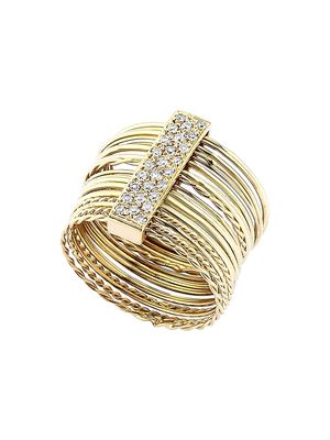 Women's Feminine Mystique Attached Coils 14K Yellow Gold & 0.37 TCW Diamond Ring - Yellow Gold - Size 6 - Yellow Gold - Size 6