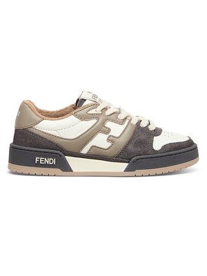 Women's Fendi Match Leather Sneakers - Gray Multi - Size 12