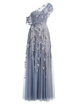 Women's Fiorella Draped Petal Gown - Periwinkle - Size 12